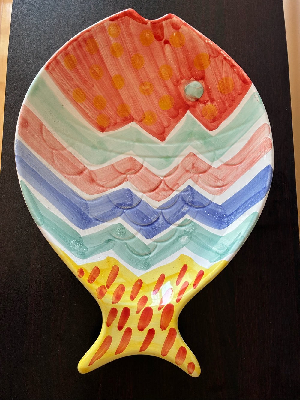 Large colorful fish Coastal platter made in Italy